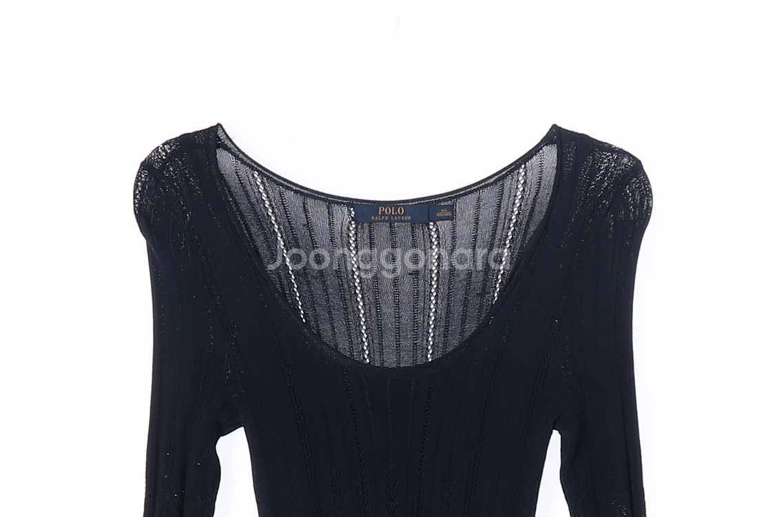 (정품)[XS]폴로 랄프 로렌 네이비 레이어드 롱 긴팔 니트원피스--1