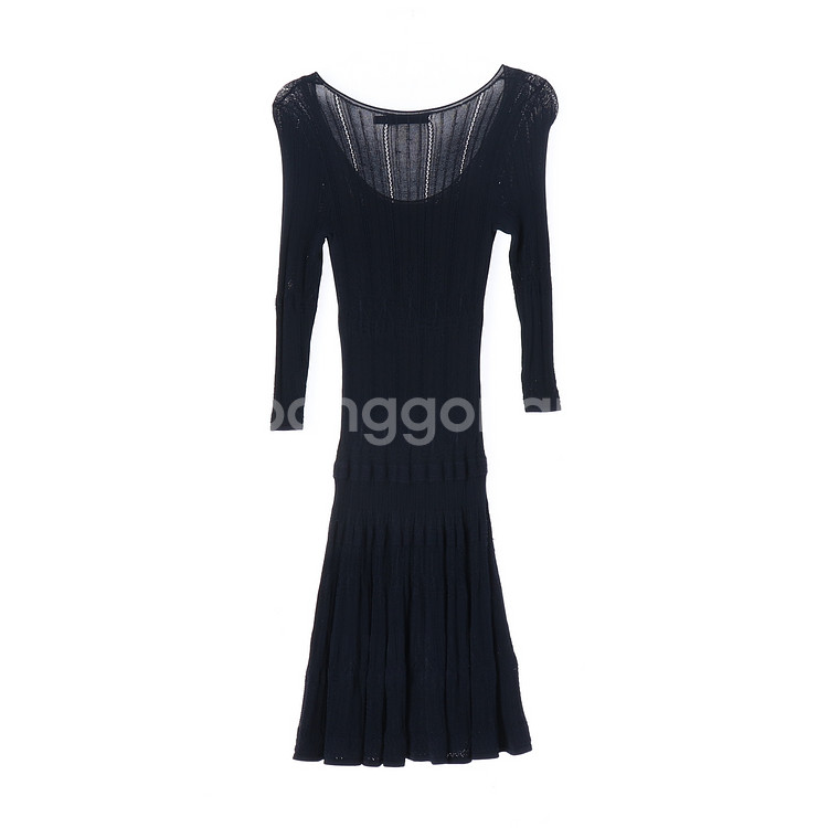 (정품)[XS]폴로 랄프 로렌 네이비 레이어드 롱 긴팔 니트원피스--4