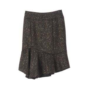 [XS]타임 울91% 블랙 골드 스트라이프 러플 트럼펫스커트 치마