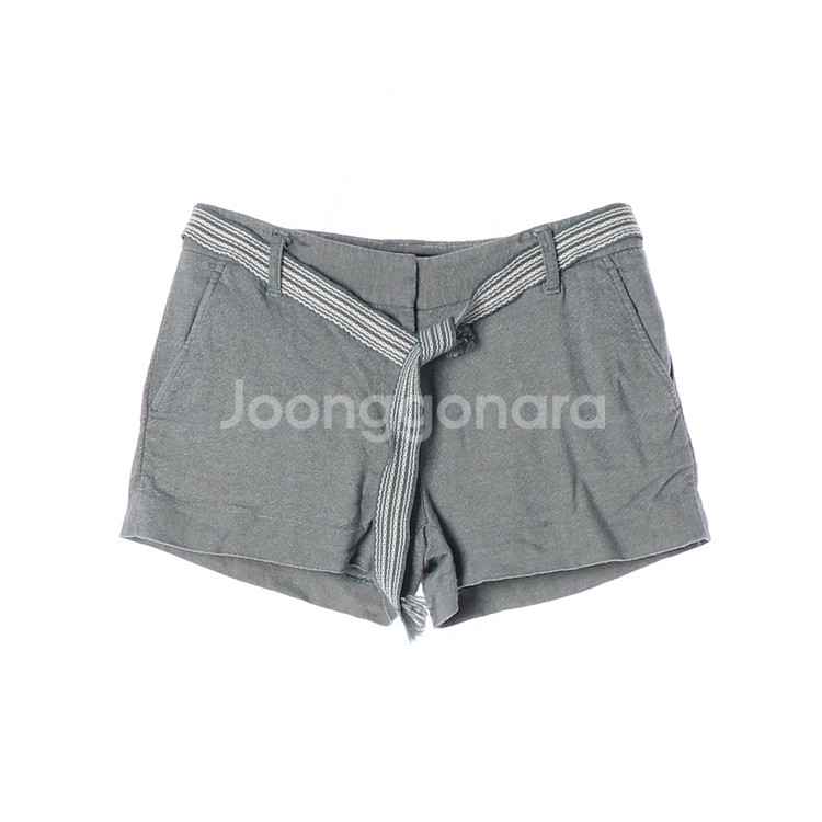 [XS]타미힐피거 린넨 그린 벨트 쇼츠 반바지 치노 팬츠--0