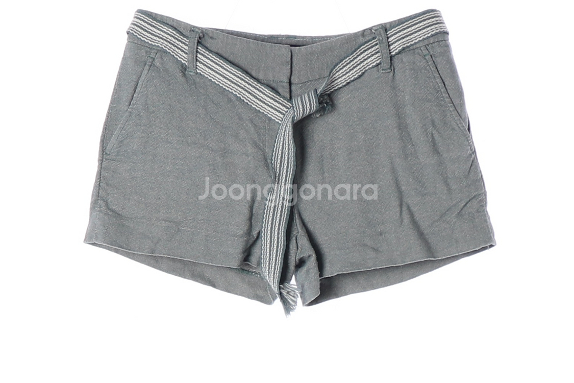 [XS]타미힐피거 린넨 그린 벨트 쇼츠 반바지 치노 팬츠--2