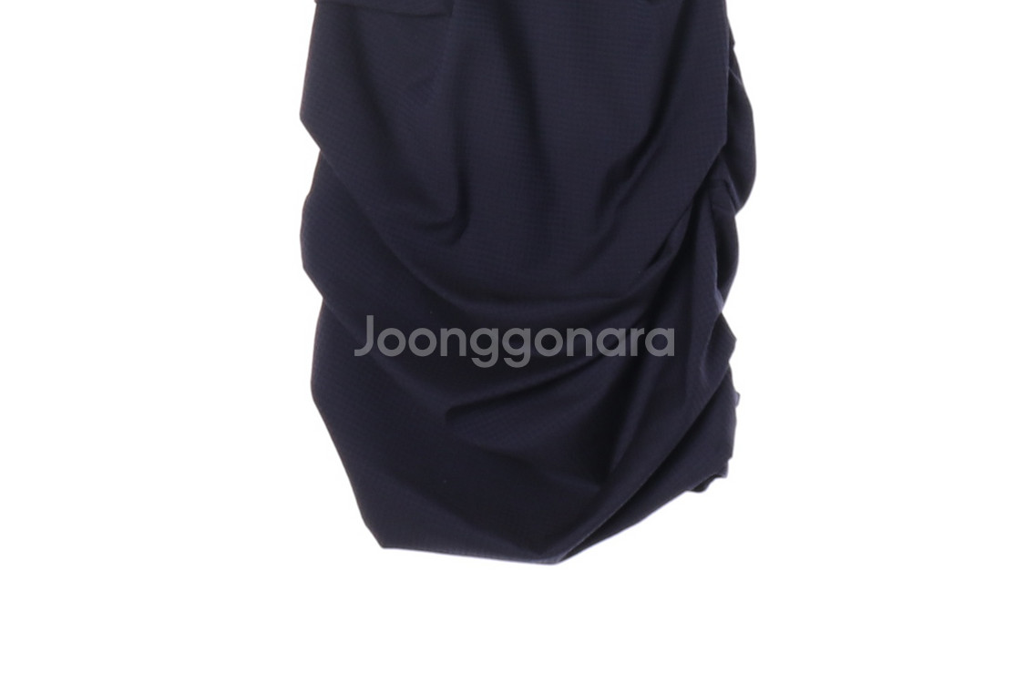 [S]이자벨마랑 네이비 셔링 드레이프 반팔 원피스 드레스--3