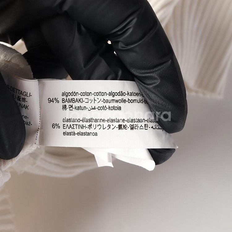 [S]자라 아이보리 골지 반팔 카라 니트 폴로 티셔츠--5