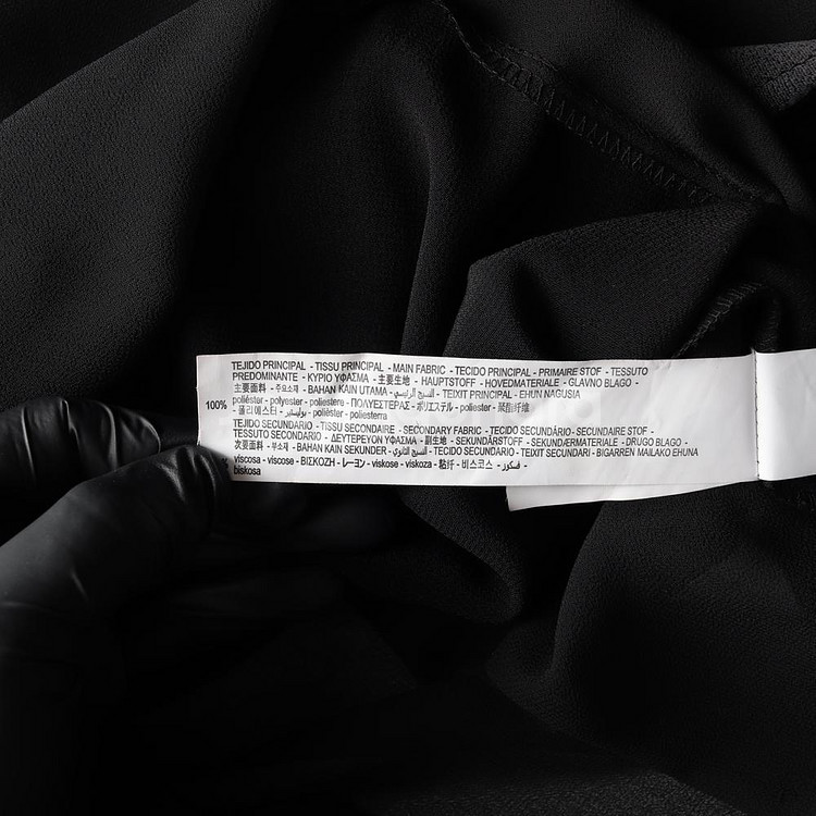 [S]자라 블랙 루즈핏 쉬폰 라운드 긴팔 블라우스--5