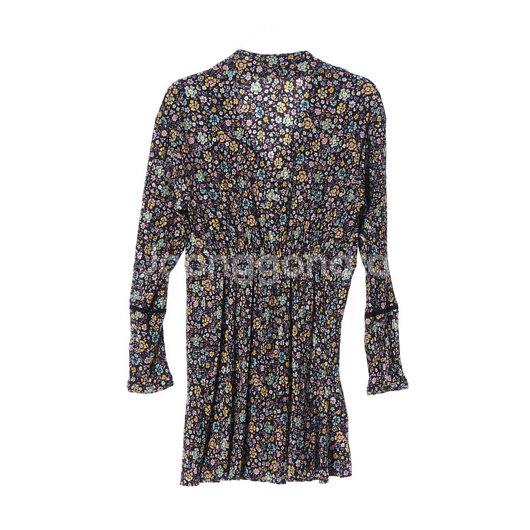 [XS]자라 블랙 멀티 플로럴 긴팔 미니 셔츠원피스--4