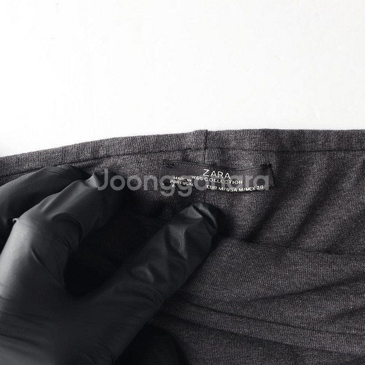 [M]자라 그레이 H라인 코튼 스커트 치마--5