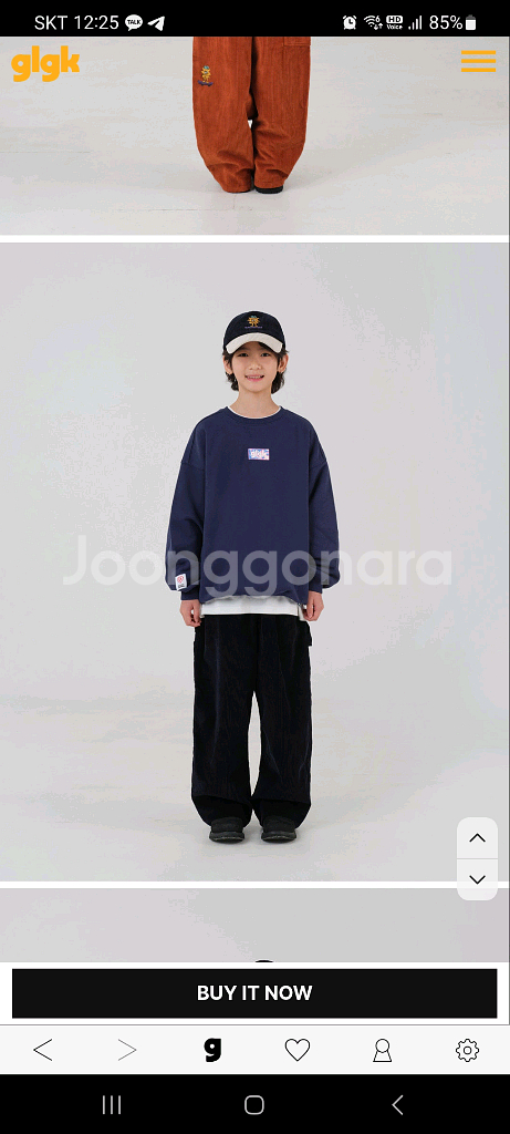 히로 glgk 코듀로이 카펜터 팬츠 네이비140--0