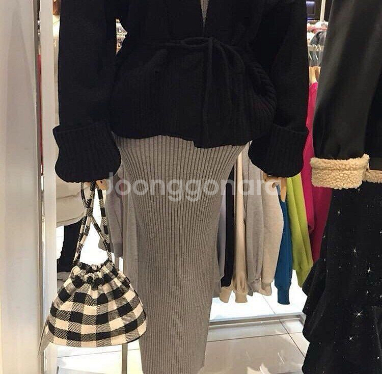 [미사용]여성 복조리 체크 가방--2