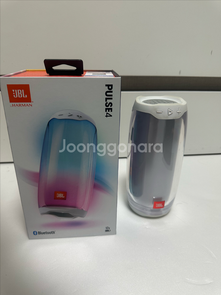 (박스 O)JBL PULSE4 정품 블루투스 스피커 화이트--2