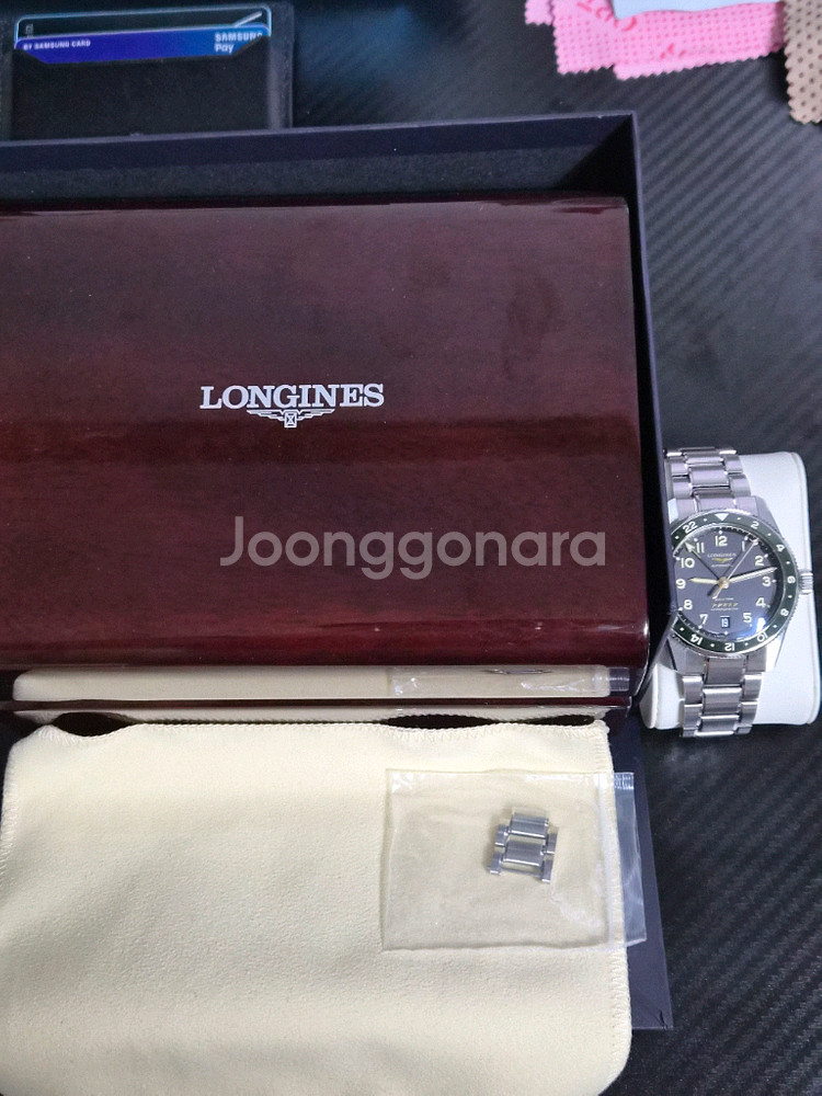 론진 스피릿 줄루타임 39mm GMT시계 그린 풀구성--6