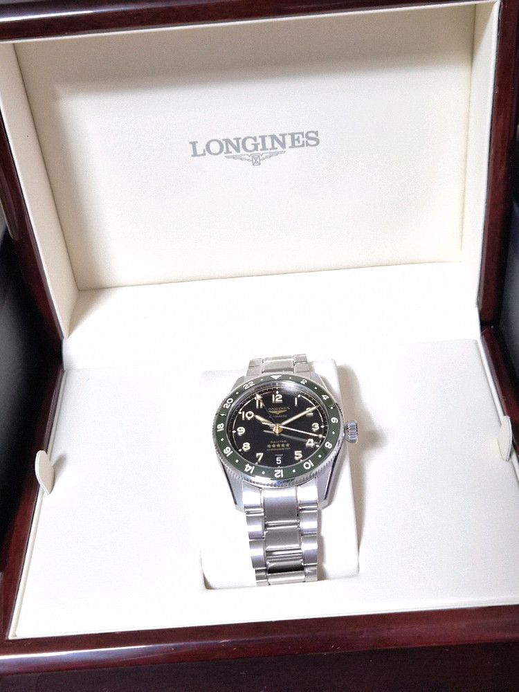 론진 스피릿 줄루타임 39mm GMT시계 그린 풀구성--4