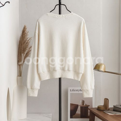 여성 쭈리 간절기 숏 맨투맨--1