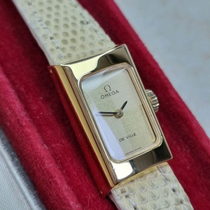 오메가 드빌 빈티지 체크 샴페인 다이얼 수동 여성시계