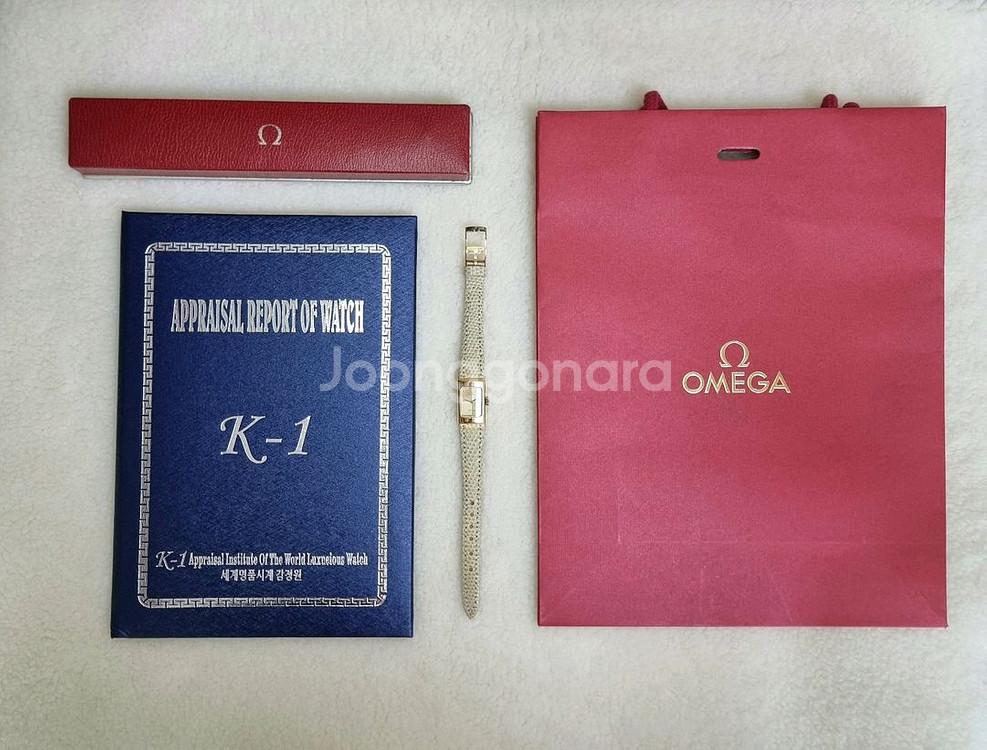 오메가 드빌 빈티지 체크 샴페인 다이얼 수동 여성시계--7