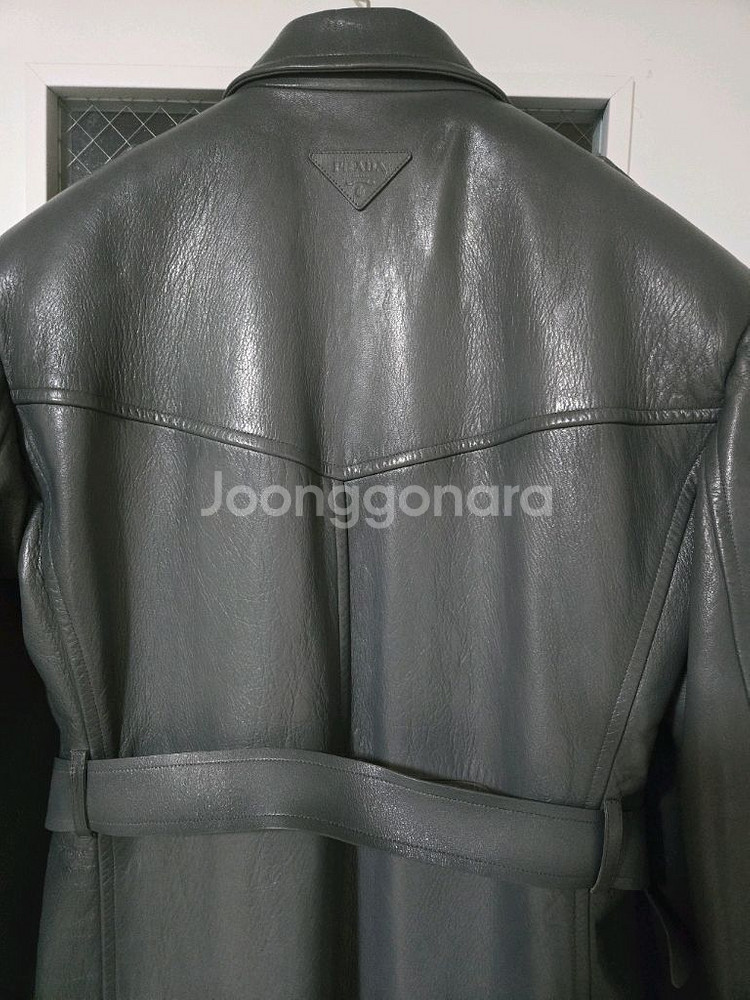 남성 가죽 롱 코트--3