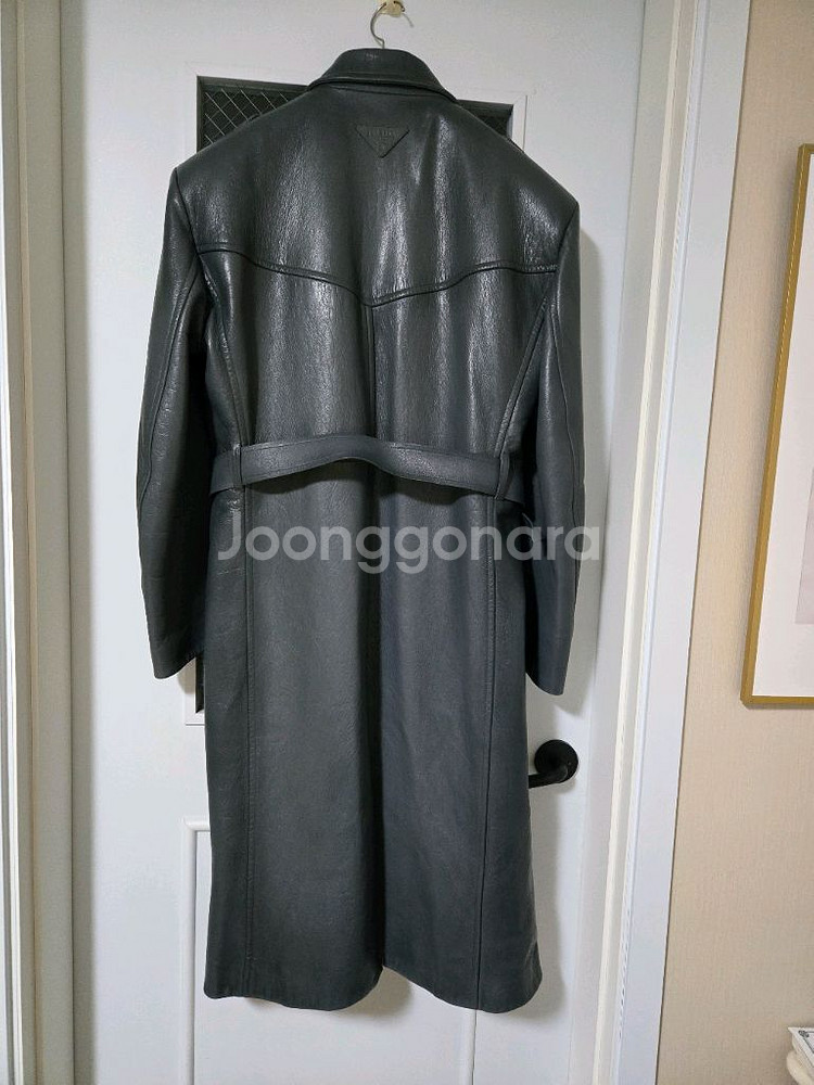 남성 가죽 롱 코트--2
