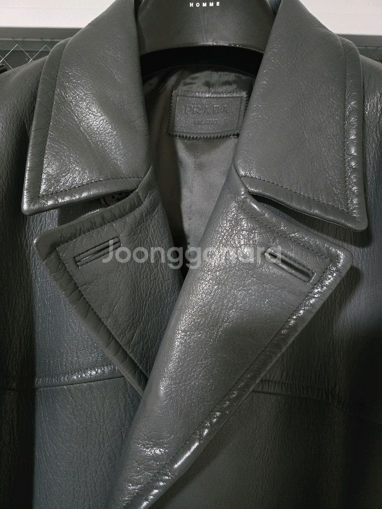 남성 가죽 롱 코트--5