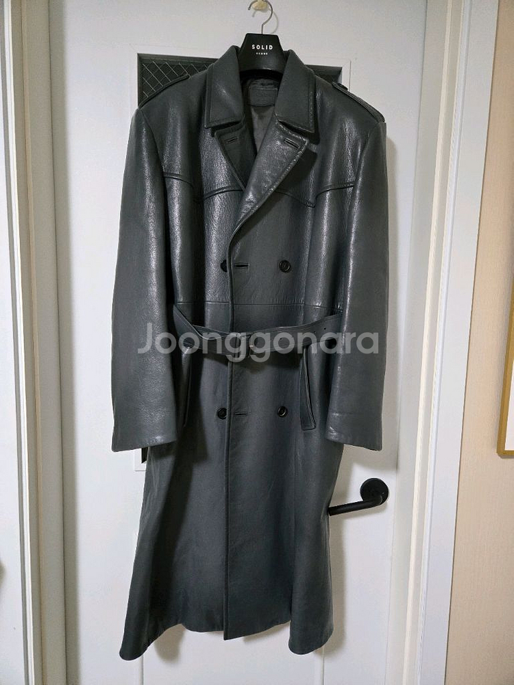 남성 가죽 롱 코트--8