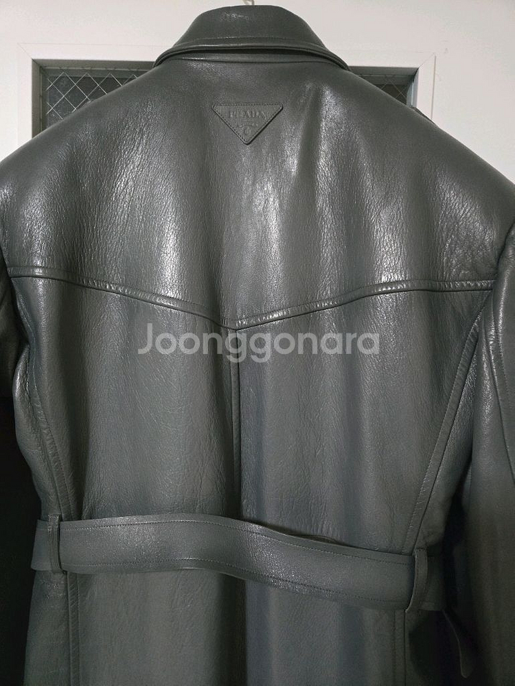 남성 가죽 롱 코트--11