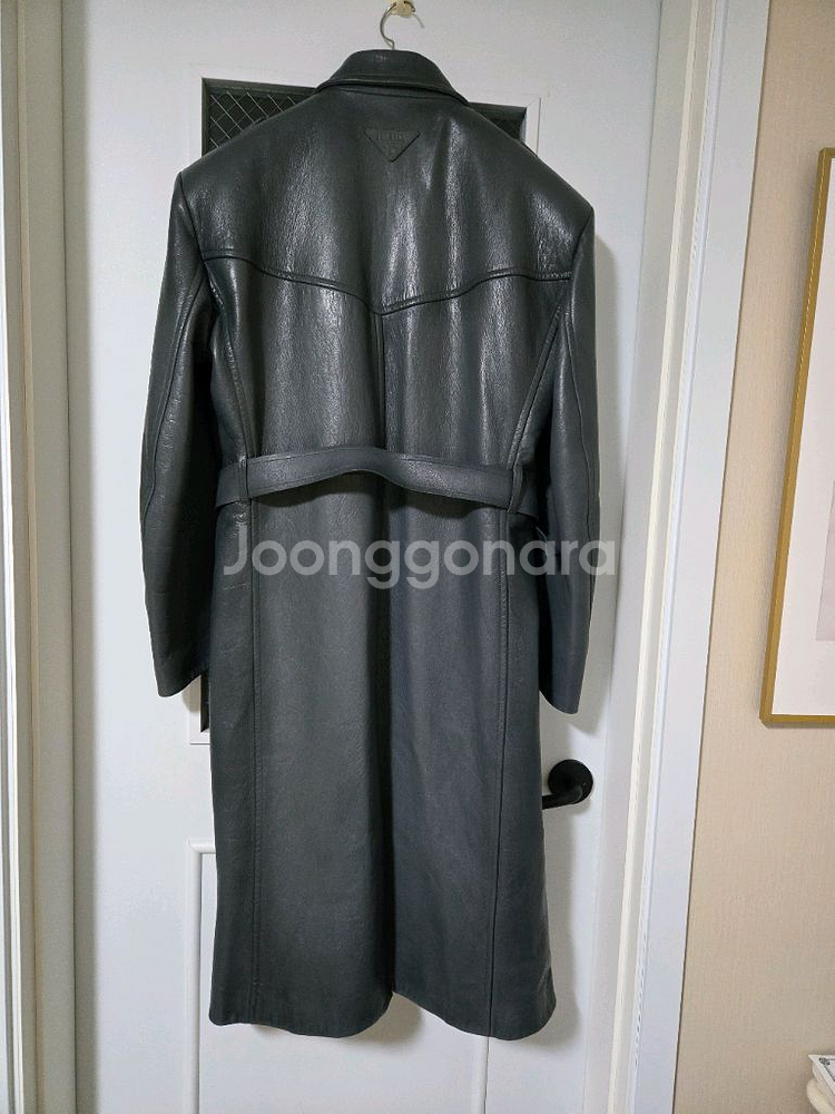 남성 가죽 롱 코트--10