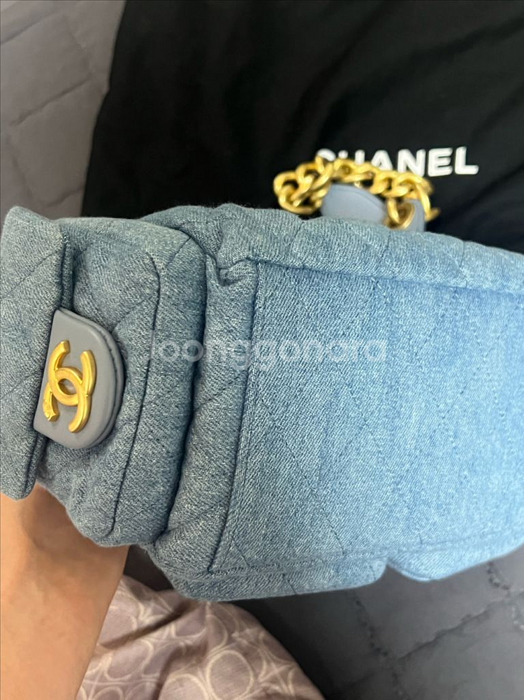 지존 샤넬 크루즈 데님 라지 호보백 블루 25 187--6