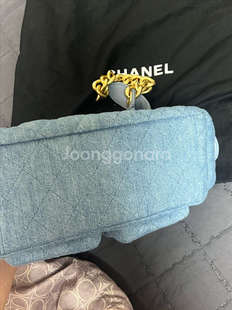 지존 샤넬 크루즈 데님 라지 호보백 블루 25 187--7