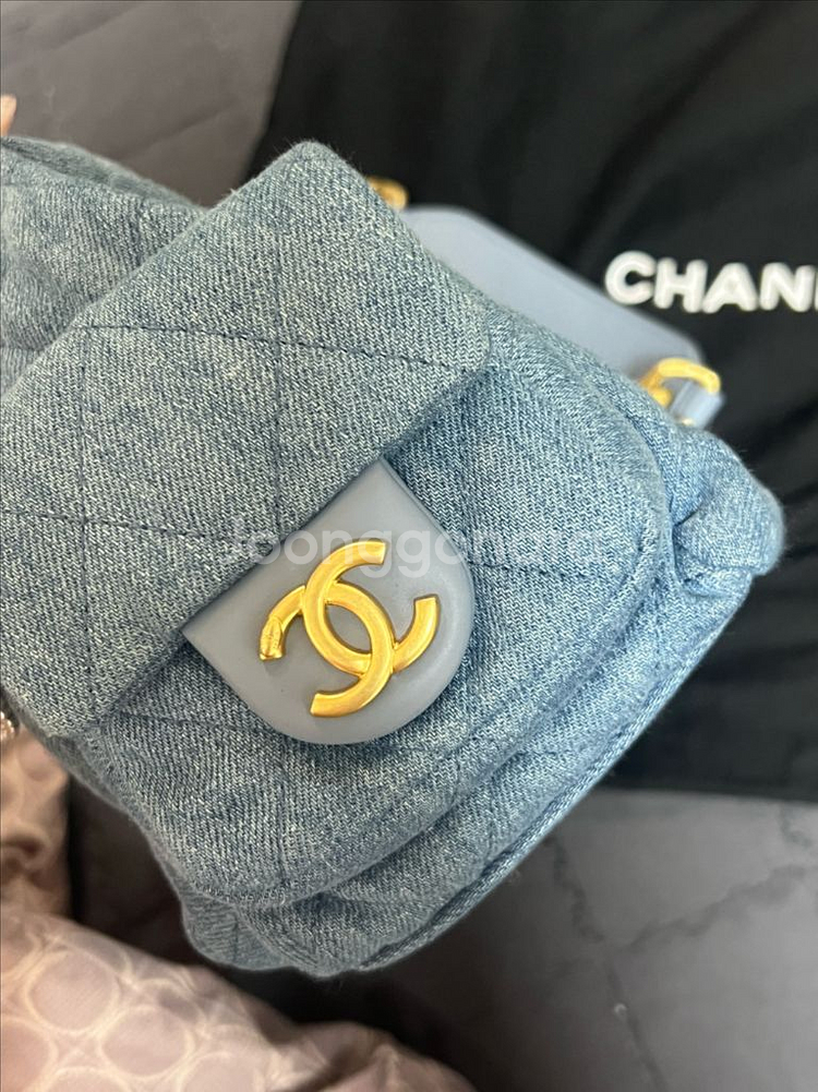 지존 샤넬 크루즈 데님 라지 호보백 블루 25 187--5
