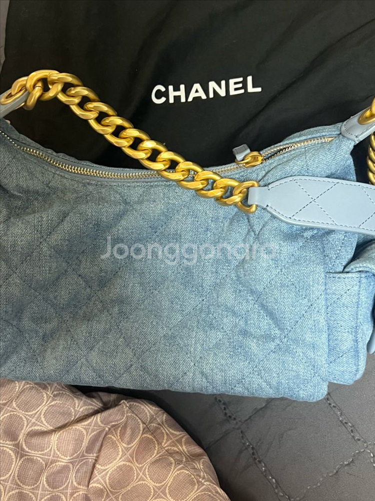 지존 샤넬 크루즈 데님 라지 호보백 블루 25 187--9