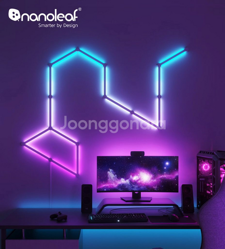 나노리프 라인 스퀘어 확장팩 커넥터 블랙 스킨 충전기--3