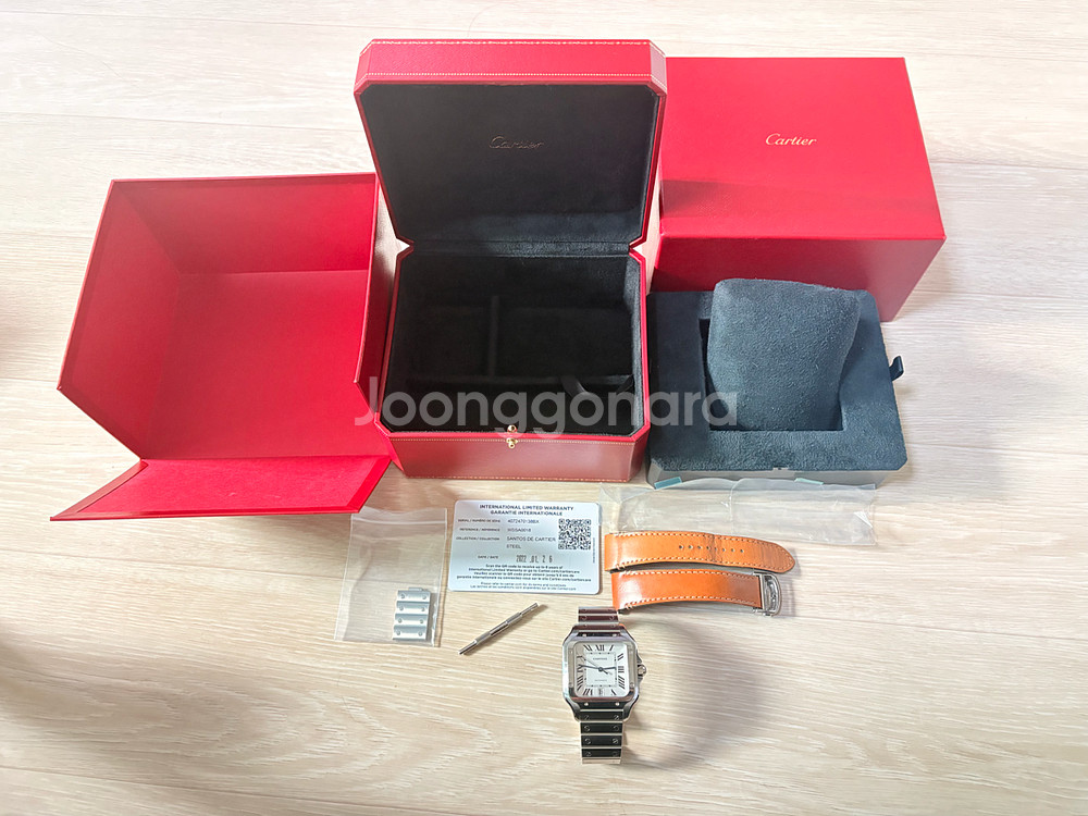 까르띠에 산토스 드 까르띠에 스틸 라지 팝니다--0