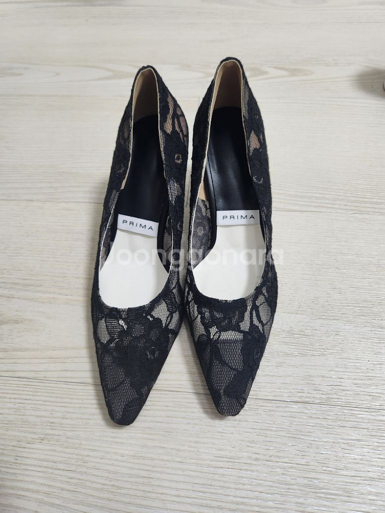 레이스 망사 블랙 펌프스 스텔레토 7cm / 240--2