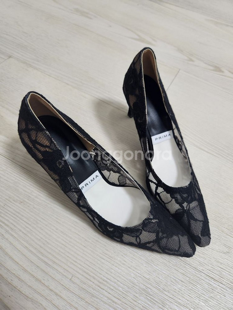 레이스 망사 블랙 펌프스 스텔레토 7cm / 240--4