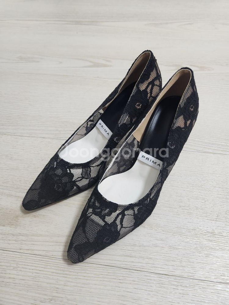 레이스 망사 블랙 펌프스 스텔레토 7cm / 240--0