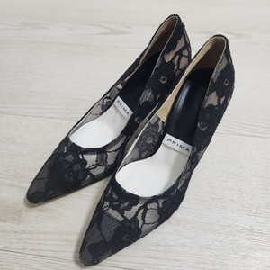 레이스 망사 블랙 펌프스 스텔레토 7cm / 240