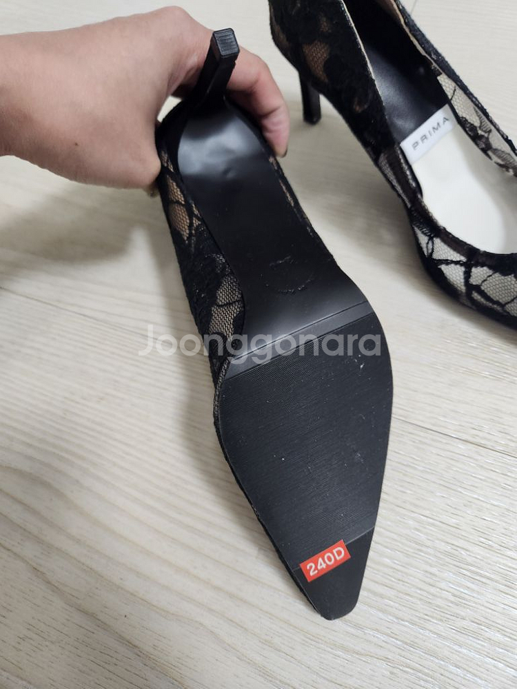 레이스 망사 블랙 펌프스 스텔레토 7cm / 240--6
