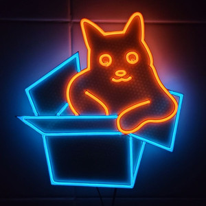 네온사인 고양이 상자 led 램프 조명