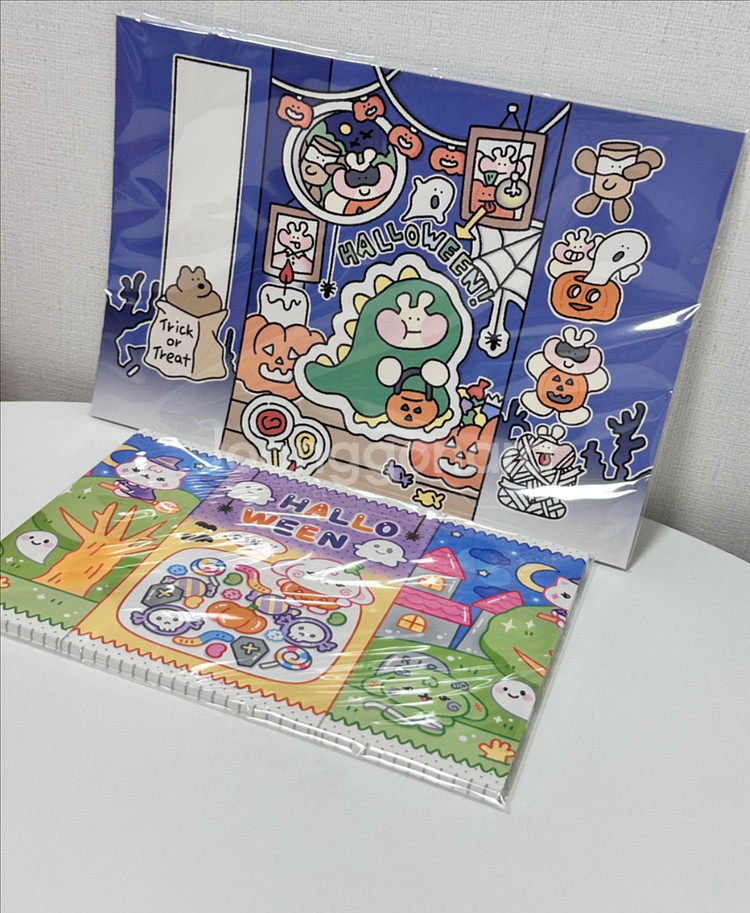 할로윈(Halloween) & 흑임자 캐릭터 포장 랩핑지 set--4