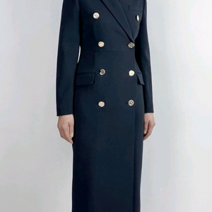 더블 브레스트 원피스 코트