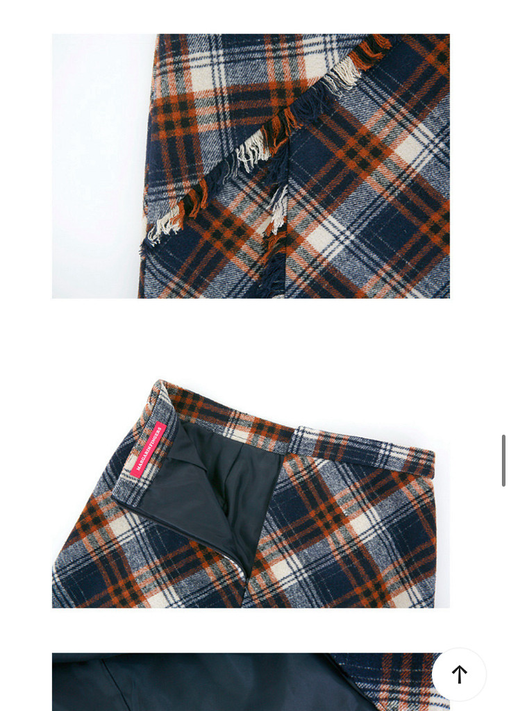 마가린핑거스 체크 프린지 롱 스커트 치마--6