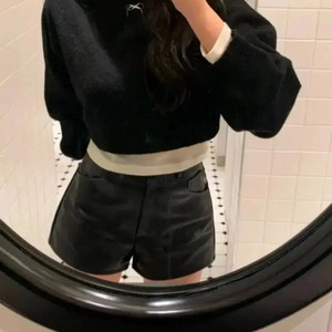 소버샵 캐시미어 크롭 니트 블랙