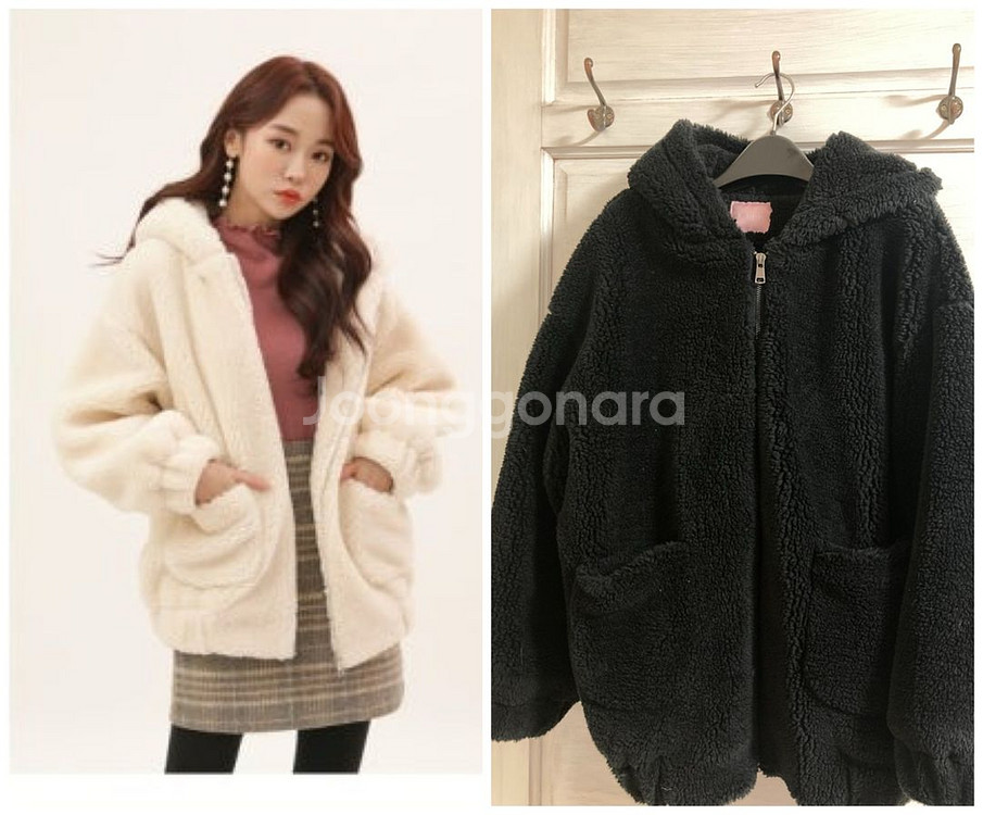 soup 뽀글이 후드집업 코트 (55-77)--0