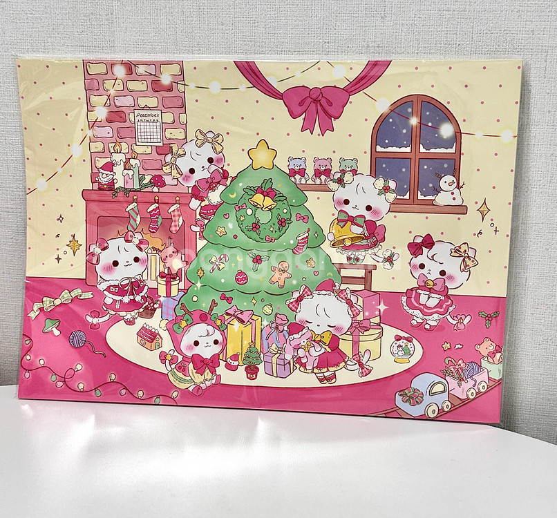 히님 마찌 Christmas 랩핑지 + 대떡메모지 set--0