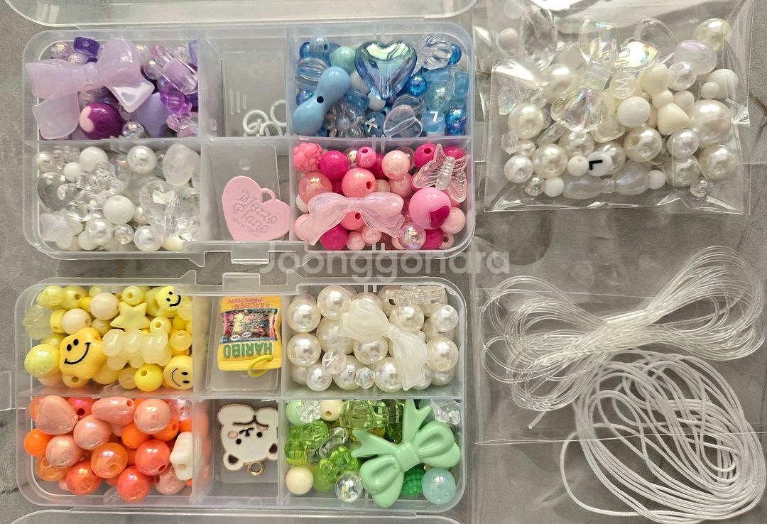 8컬러 비즈 키링 폰스트랩 만들기 키트--6