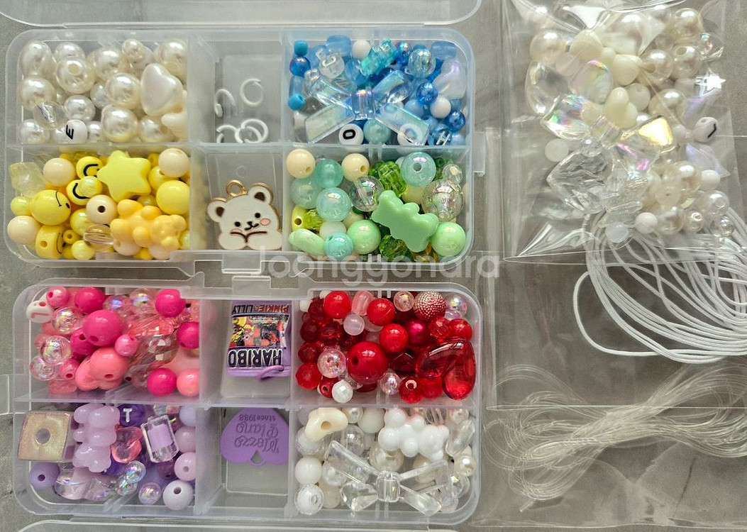 8컬러 비즈 키링 폰스트랩 만들기 키트--8