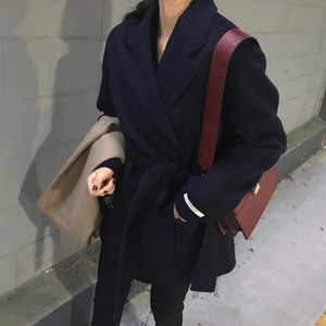 maisonde2 벨티드 핸드메이드 반코트