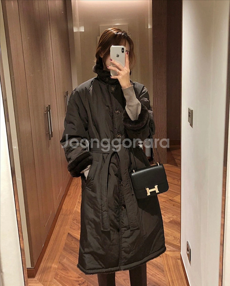 시크드 르메르 베어 트렌치 코트 초코브라운 프리사이즈 이불트랜치패딩--0