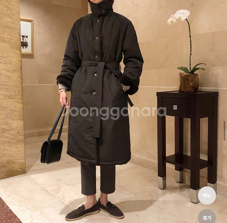 시크드 르메르 베어 트렌치 코트 초코브라운 프리사이즈 이불트랜치패딩--8