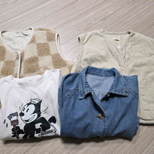 여성 의류 세트 (셔츠, 바지, 조끼)