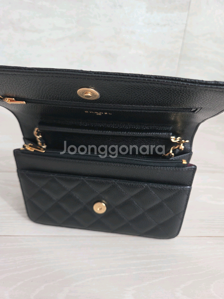 샤넬 클래식WOC 블랙 캐비어 금장--6