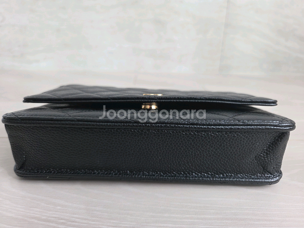 샤넬 클래식WOC 블랙 캐비어 금장--5